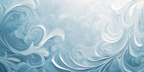 Elegant light blue background with flowing white swirls and ample empty space for text or branding purposes.