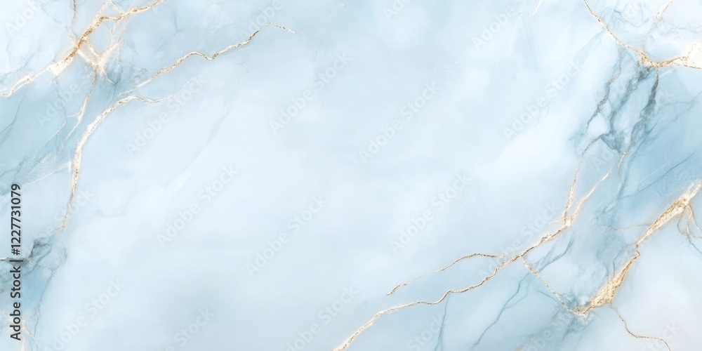 Poster elegant light blue abstract marble background with gold accents and ample copy space for text or des
