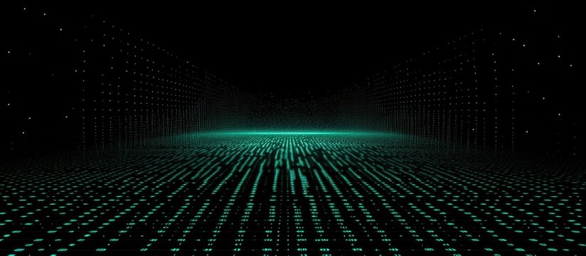 Futuristic Data Flow Matrix with Coding Elements and Empty Space for Captions or Text Contributions
