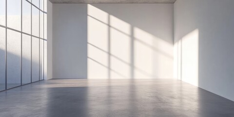 Fototapeta premium Empty Modern Photography Studio with Natural Light and Copy Space for Creative Visuals
