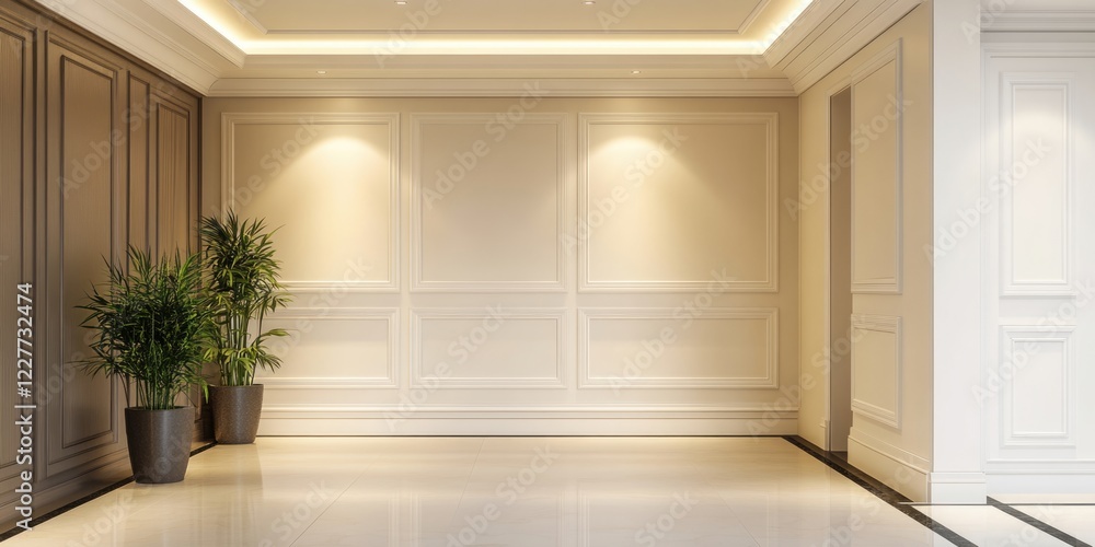 Poster elegant hallway with decorative elements and empty space for text ideal for home design and interior