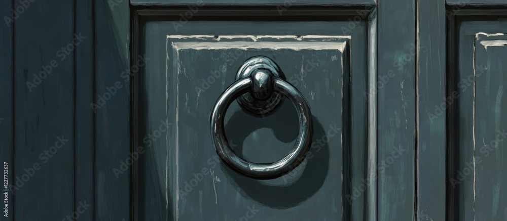 Poster front door featuring a prominent knocker with ample space for text or branding solutions for home im