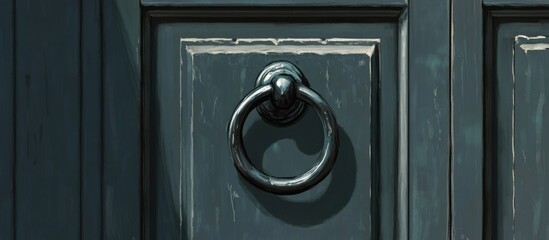 Front door featuring a prominent knocker with ample space for text or branding solutions for home improvement or design concepts