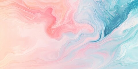 Elegant Pastel Marble Background with Fluid Swirls for Luxury Designs and Copy Space in Soft Pink and Blue Tones