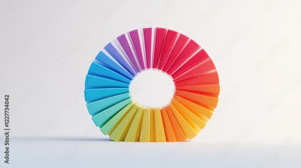 Aufkleber a vibrant d pie chart with multiple colorful segments, representing financial data distribution, set