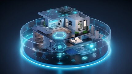 3D Circular Smart Home Interface with Advanced Automation and Energy Management
