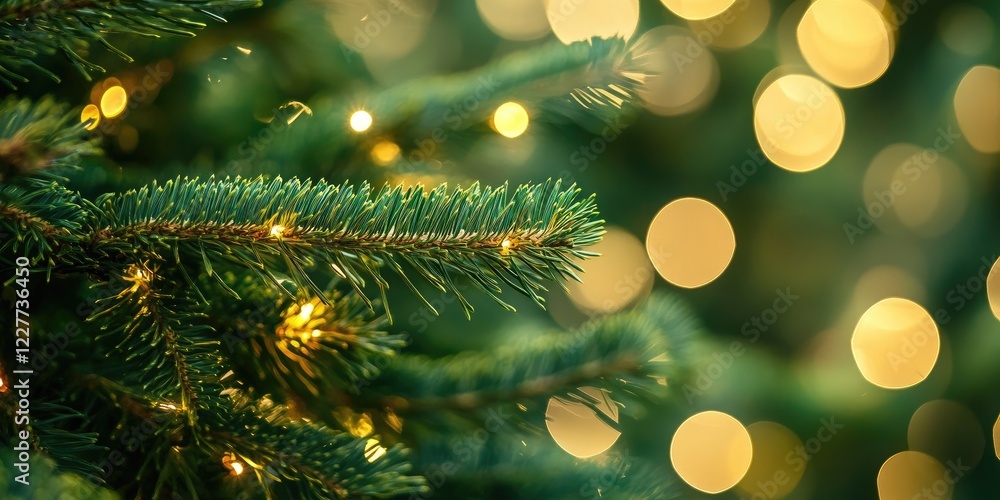 Poster elegant green bokeh with festive lights creating a soft defocused background ideal for text or seaso