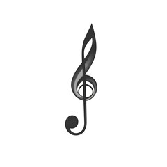 Obraz premium Elegant Gray Treble Clef Symbol for Musical Notation and Creative Design Projects