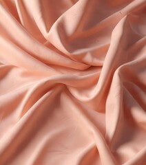 Obraz premium Soft peach fabric with a flowing texture and a subtle geometric pattern of zigzags and curves, soft, peach