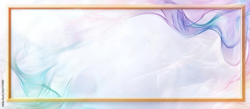 Poster glassy abstract transparent washi art framed with empty space for custom text and creative designs