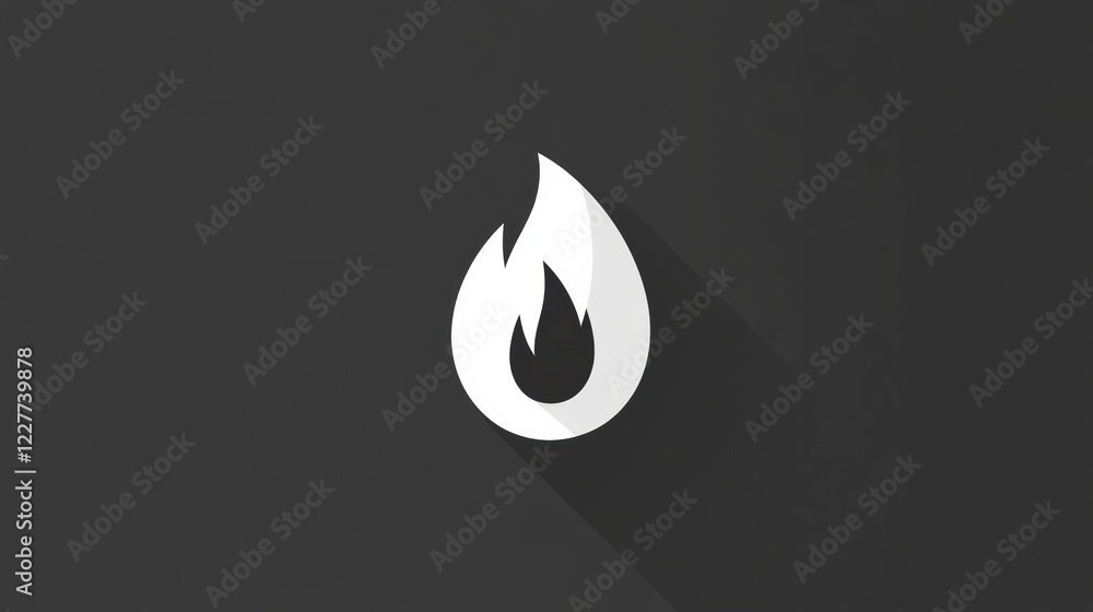 Leinwandbilder creative flame icon design with sleek shadow effect on a dark background. generative ai