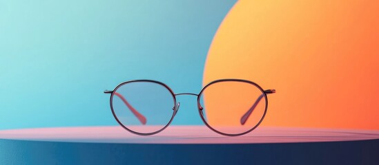 Stylish Glasses Frame on Abstract Background with Copy Space for Eye Health and Vision Care Concepts