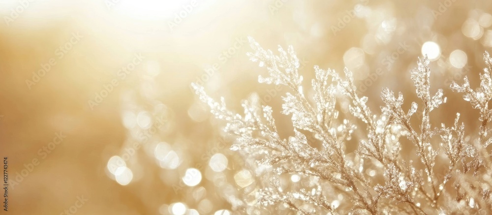 Poster glistening snowflakes sparkling in sunlight with a beautiful blurred background providing ample copy