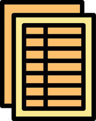 Simple icon of a window with horizontal blinds filtering sunlight