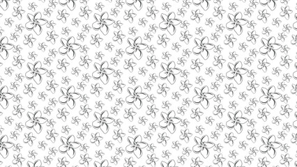 Seamless Black and White Floral Pattern with Hand-Drawn Blossoms