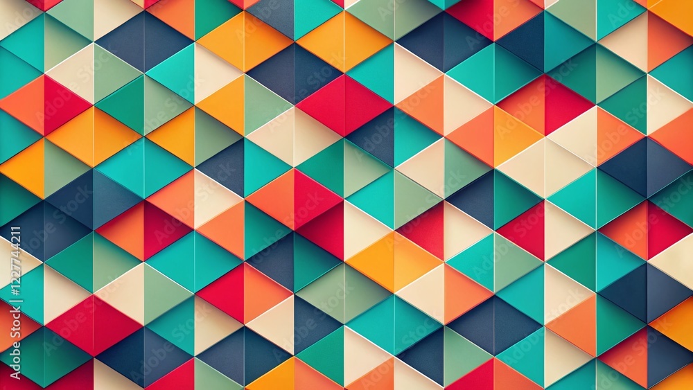 Poster clean geometric pattern mockup: panoramic space for branding & text