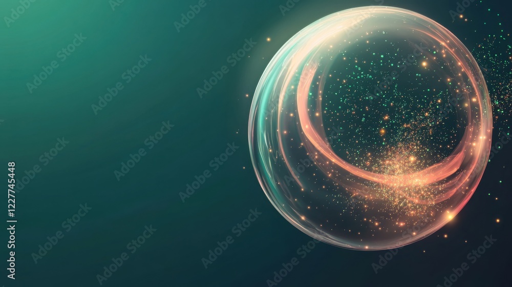 Poster a circular object with a bright glow in the middle