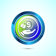 Secure payment icon design illustration, Payment safety sign for website, logo, app. Glossy round button design