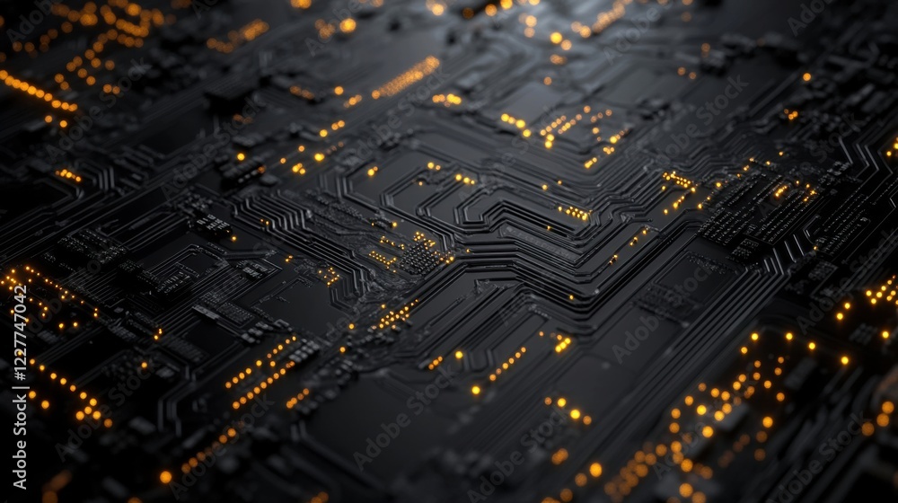 Poster a close up of a computer circuit board