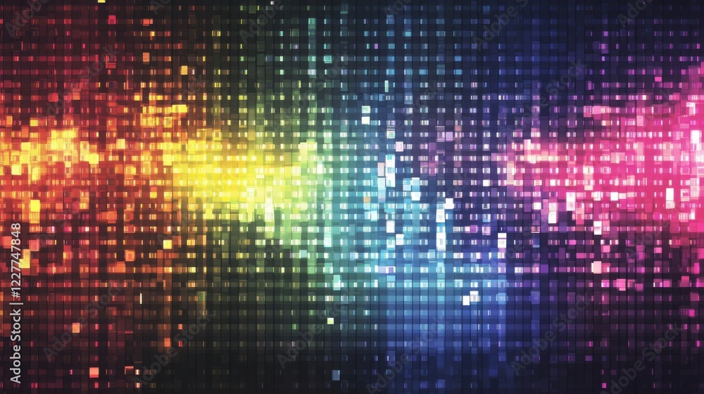 Poster a colorful background with squares of different colors