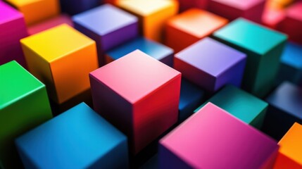 Obraz premium a bunch of colorful cubes are stacked together