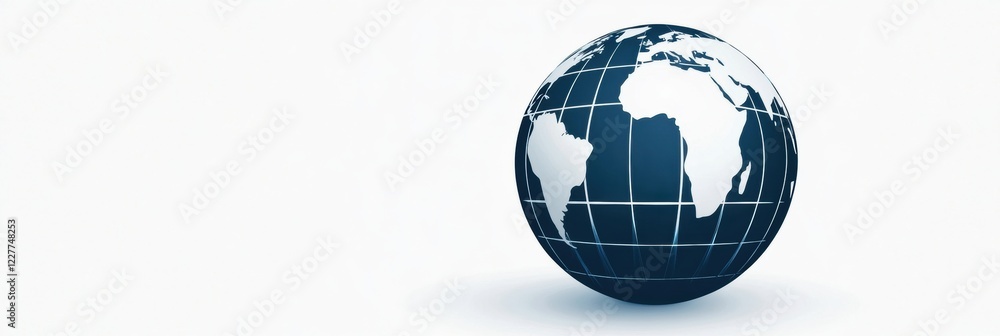 Aufkleber globally recognized earth globe illustrating continents and ocean regions in a minimalist design. ge
