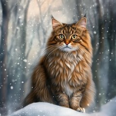 cat in snow