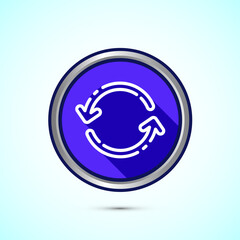 Sync processing icon design, Synchronization or reset icon, Reload sign, Blue shadow button design