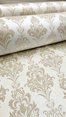 Realistic seamless texture vinyl wallpaper, classic style, solid color pattern.