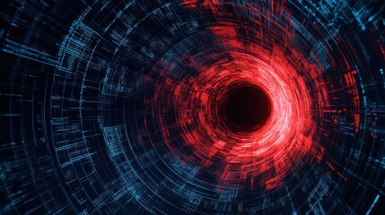 Obraz premium a red and blue vortex with a black hole in the middle