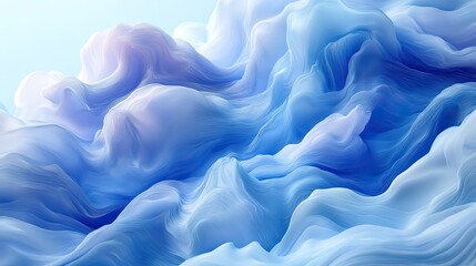 Obraz premium Abstract waves of blue and soft pastel colors create a serene and dreamlike atmosphere