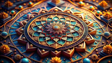 Obraz premium Close-up Detailed Macro Shot of Abstract Geometric Pattern 2230383917