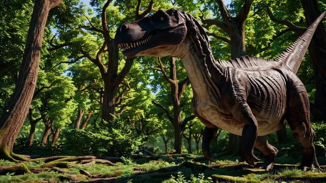 Giganotosaurus dinosaur in the wilderness