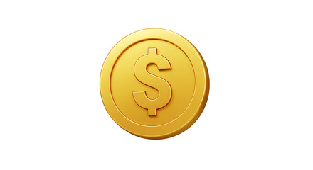 3d currency coin. golden dollar profit on investment
