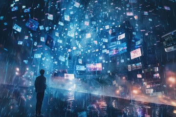 Obraz premium People experience the fear of missing out as a result of constant digital interaction.