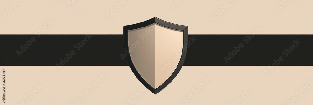 Fototapete Shield graphic design against a minimalist background showcasing security and protection concepts. Generative AI