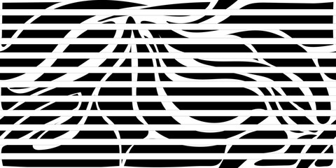 Seamless doodle abstract horisontal pattern with parallel stripes in classical black and white colours. Hand drawn style colorful vector illustration for banners, wallpaper, textile, wrapping