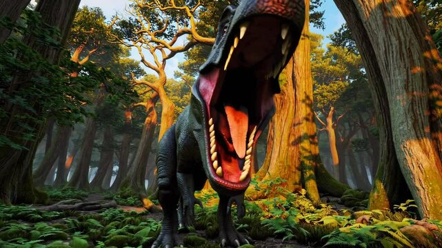 Giganotosaurus dinosaur in the wilderness