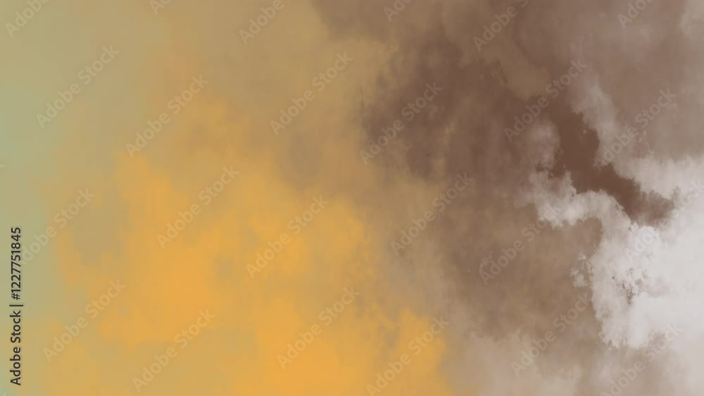 Poster golden hour sky with subtle grey clouds, creating a tranquil and serene atmosphere. the horizontal l