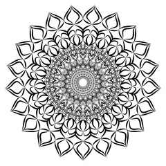 Mandala pattern Coloring book wallpaper design art. tile pattern greeting card sticker lace pattern and tattoo, yoga design. hand drawn mandala vector. on white background