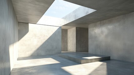 Obraz premium a room with a skylight and concrete floor