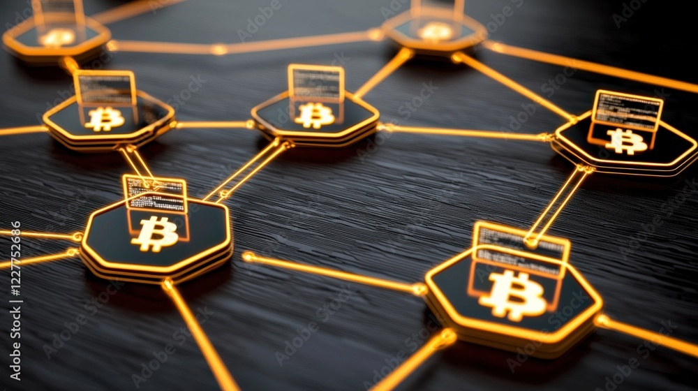 Poster cryptocurrency transactions and blockchain technology digital finance infographic virtual environmen