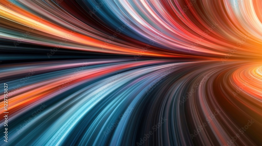 Poster a colorful swirl of lines in a dark background