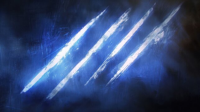 Abstract blue background with claw marks, evoking a sense of mystery and tension