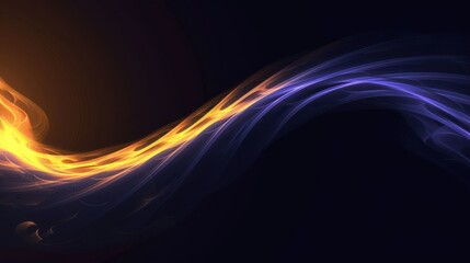 Fototapeta premium Abstract swirling light patterns in vibrant orange and blue against a dark background