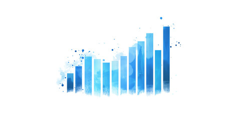  a bar graph, stock market chart with growing lines isolated on a transparent background