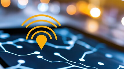 Connecting the future wi-fi technology advancements urban setting digital imagery nighttime environment modern viewpoint innovation concepts