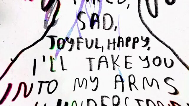 Random text transition background and grunge texture. 4K quality footage
