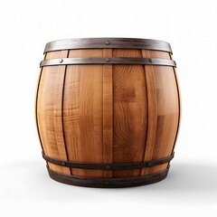 Fototapeta premium Wooden Barrel On White Background