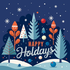 winter landscape with christmas tree